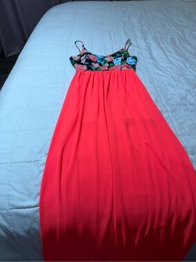 a'gaci Floral Print Spaghetti Strap Dress
